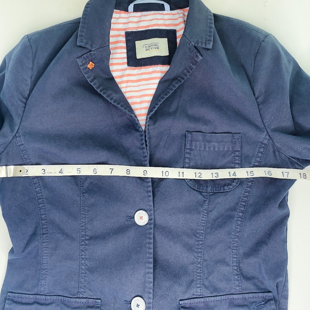 Women's Blazer Jacket by CAMEL ACTIVE Navy Blue Cotton Size EU 38 (Medium) - Picture 9 of 14